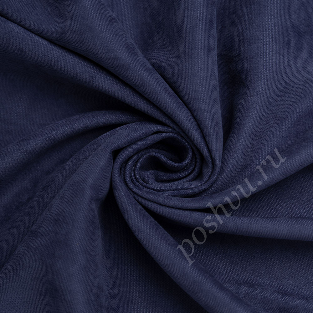 Портьерная ткань канвас FELICE темно-синего цвета, выс.300см