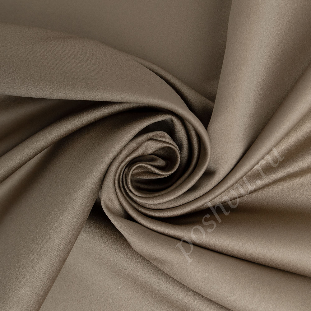 Портьерная ткань сатен FLIRT бежево-коричневого цвета, шир.325см