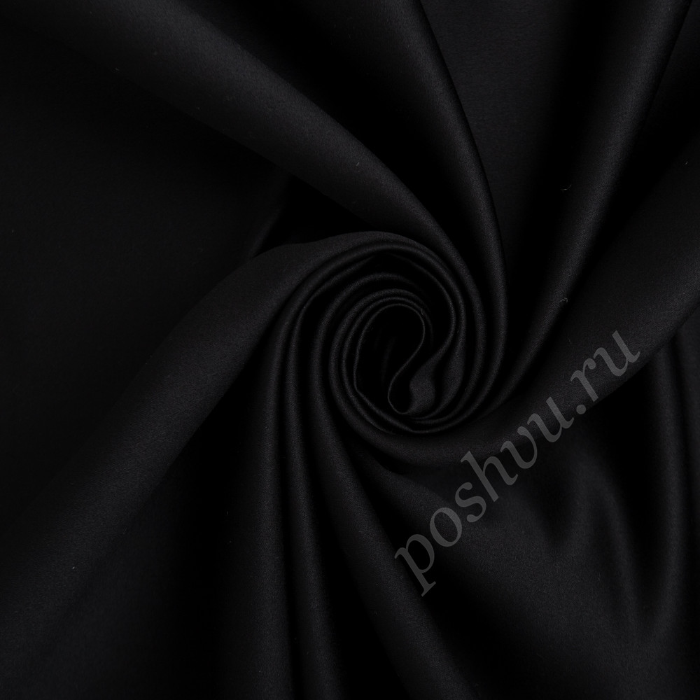 Портьерная ткань сатен FLIRT черного цвета, шир.325см