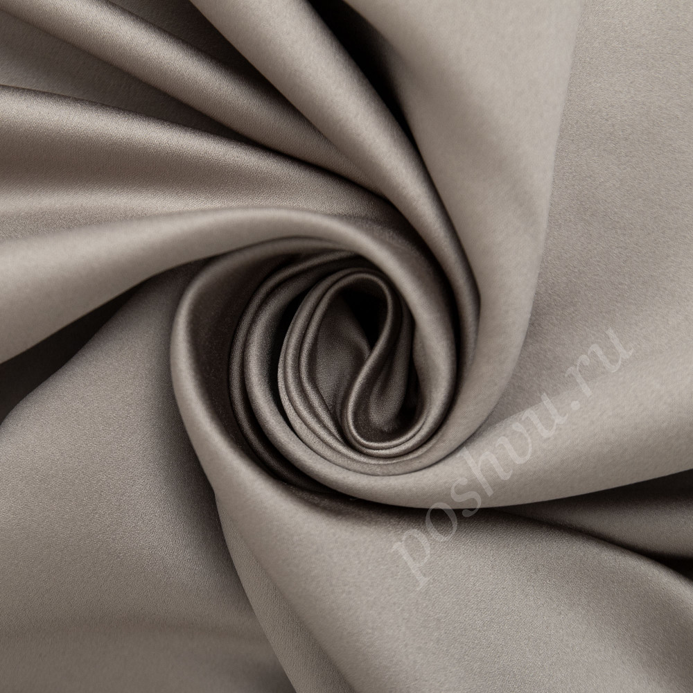 Портьерная ткань сатен FLIRT серо-бежевого цвета, шир.325см