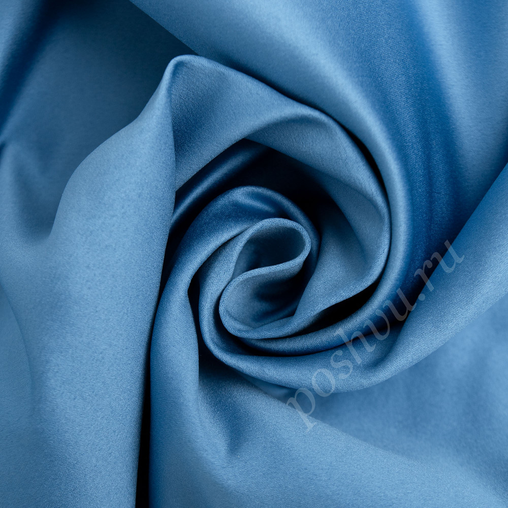 Портьерная ткань сатен FLIRT синего цвета, шир.325см