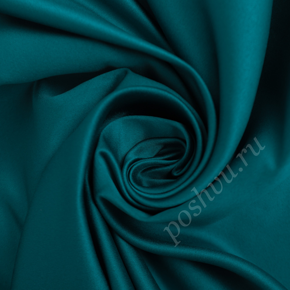 Портьерная ткань сатен FLIRT темно-бирюзового цвета, шир.325см