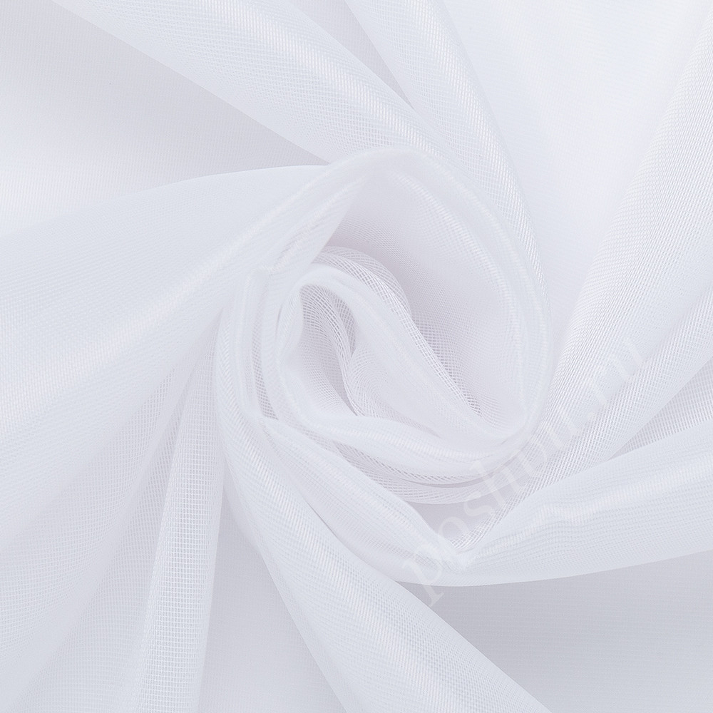 Тюлевая ткань под лен FERRARI белого цвета с утяжелителем, выс.300см