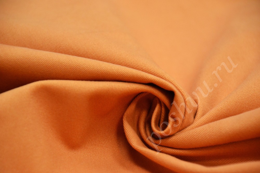 Ткань твил саржевого переплетения оранжево-коричневого оттенка