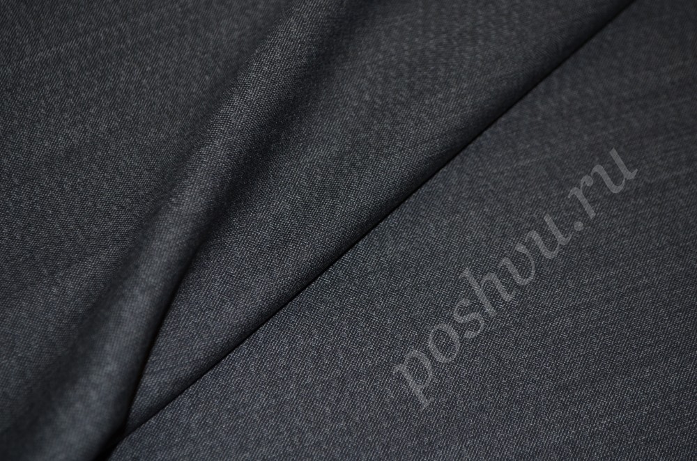 Плательно-костюмная шерстяная ткань темно-серого оттенка