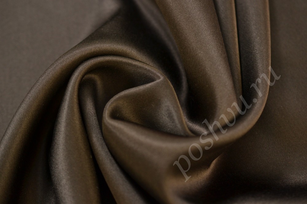 Ткань шелковый атлас Шоколадная жемчужина