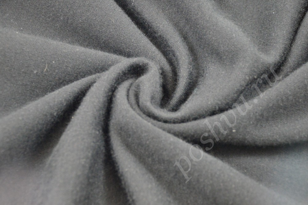 Ткань итальянский трикотаж графитово-серого цвета