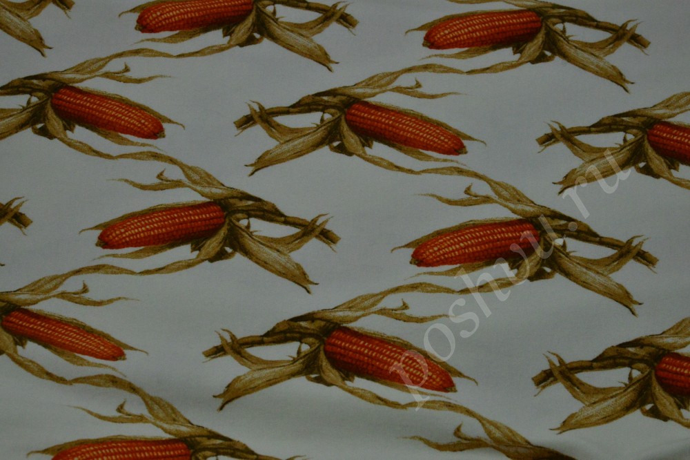 Неординарная трикотажная ткань с узором в виде початков кукурузы