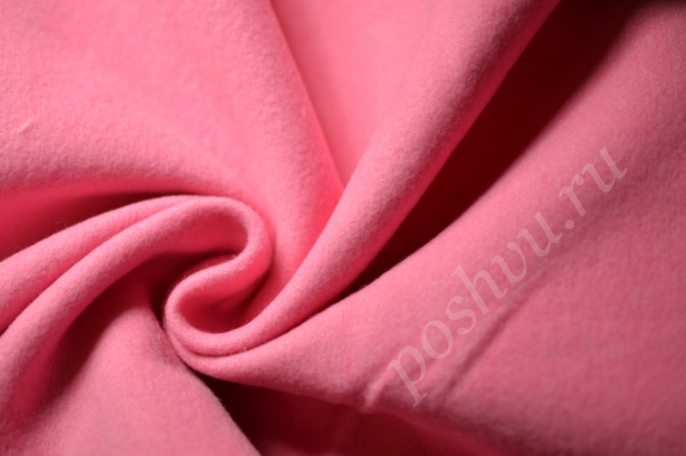 Пальтовая ткань нежного розового оттенка с небольшим ворсом