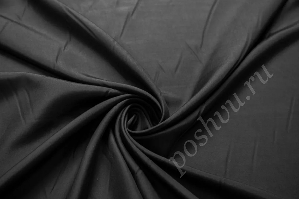 Шелк блузочный черного цвета матовый (87г/м2)