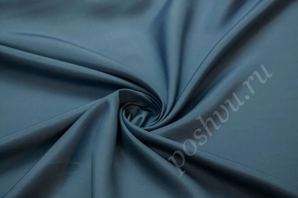 Шелк блузочный синего цвета матовый (87г/м2)