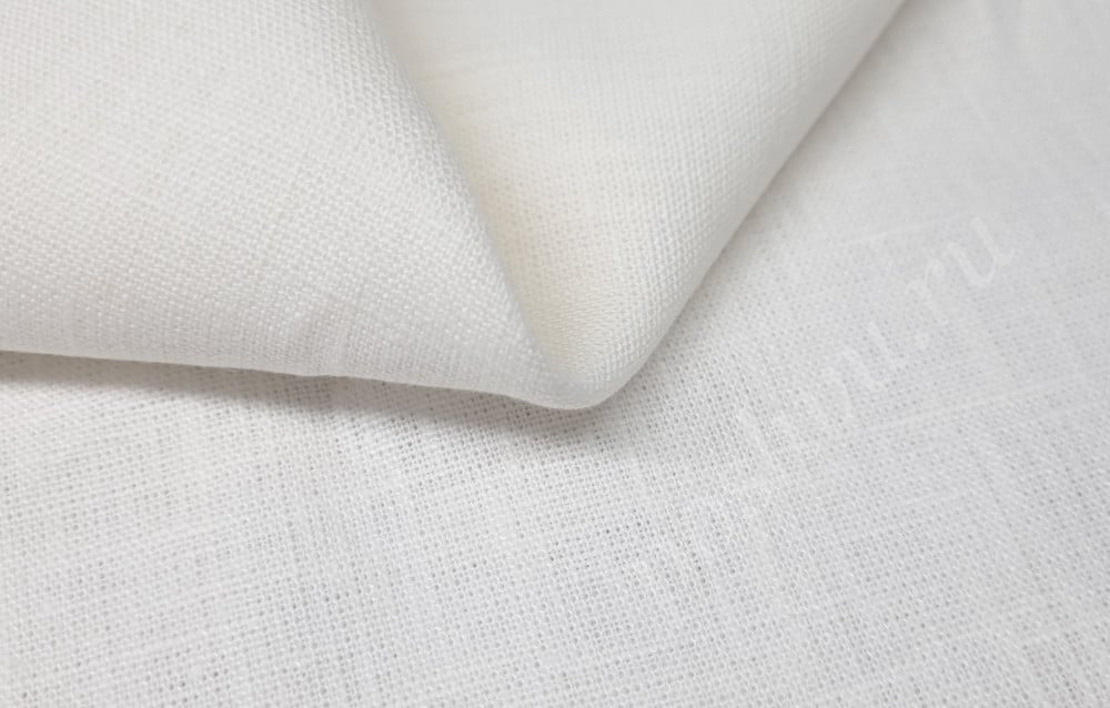 Белая льняная скатерная ткань, 100% лён