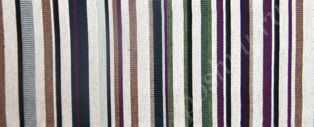 Мебельная ткань гобелен ARBOLEDA LINE белые, зеленые полосы разной ширины шир.280см