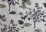 Мебельная ткань гобелен ARBOLEDA TREE деревья с зелено-фиолетовыми листьями на светло-сером фоне шир.280см