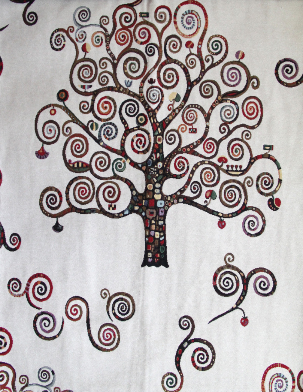Мебельная ткань гобелен ARTстилизованные деревья в коричнево-бордовых тонах шир.140см