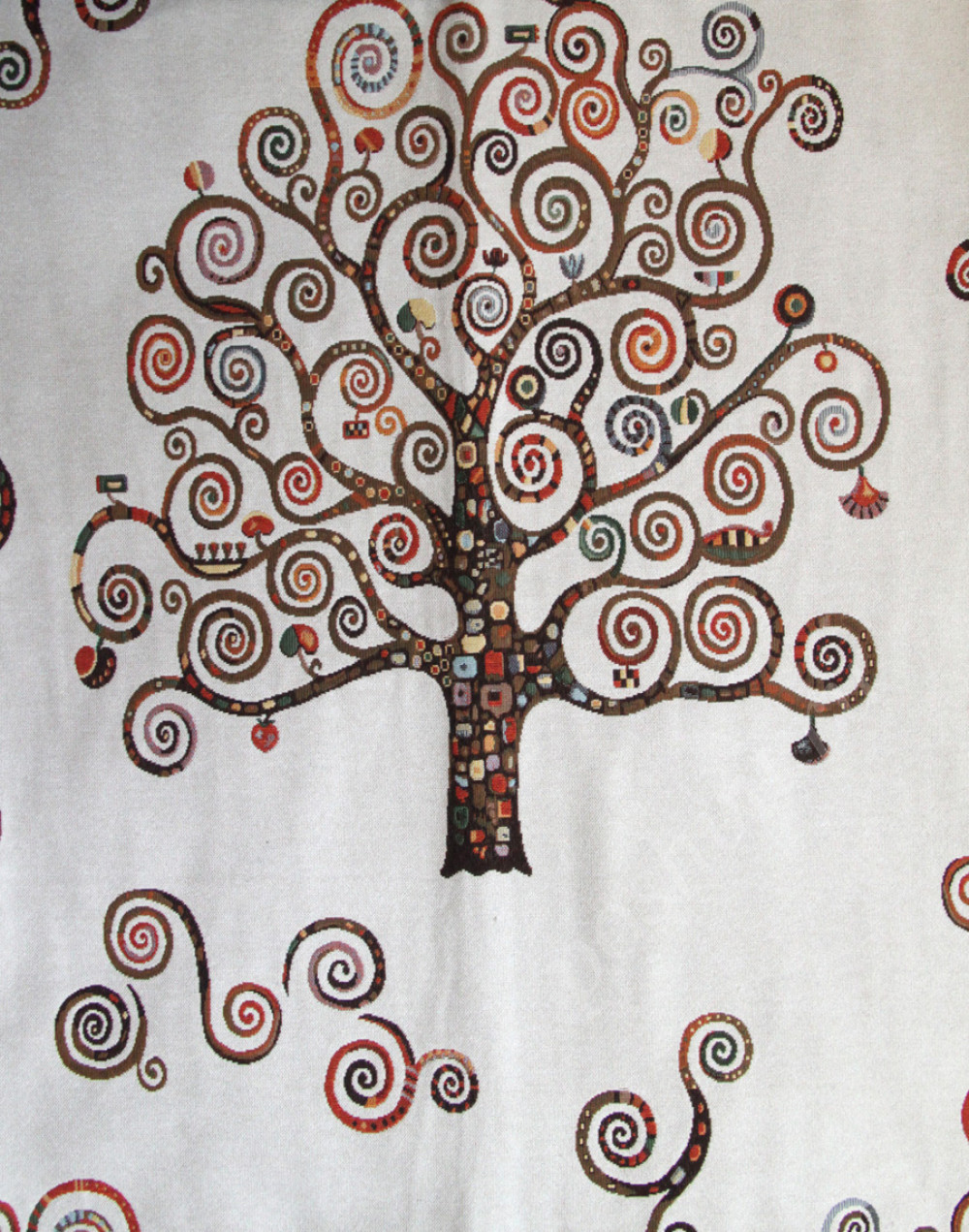 Мебельная ткань гобелен ARTстилизованные деревья в коричнево-желтых тонах шир.140см