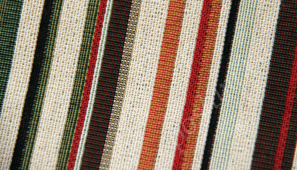 Мебельная ткань гобелен NENUFAR LINE бежево-оранжевая полоска шир.140см