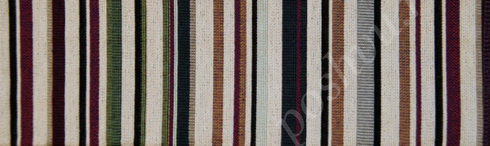 Мебельная ткань гобелен NENUFAR LINE серо-бежевая полоска шир.140см