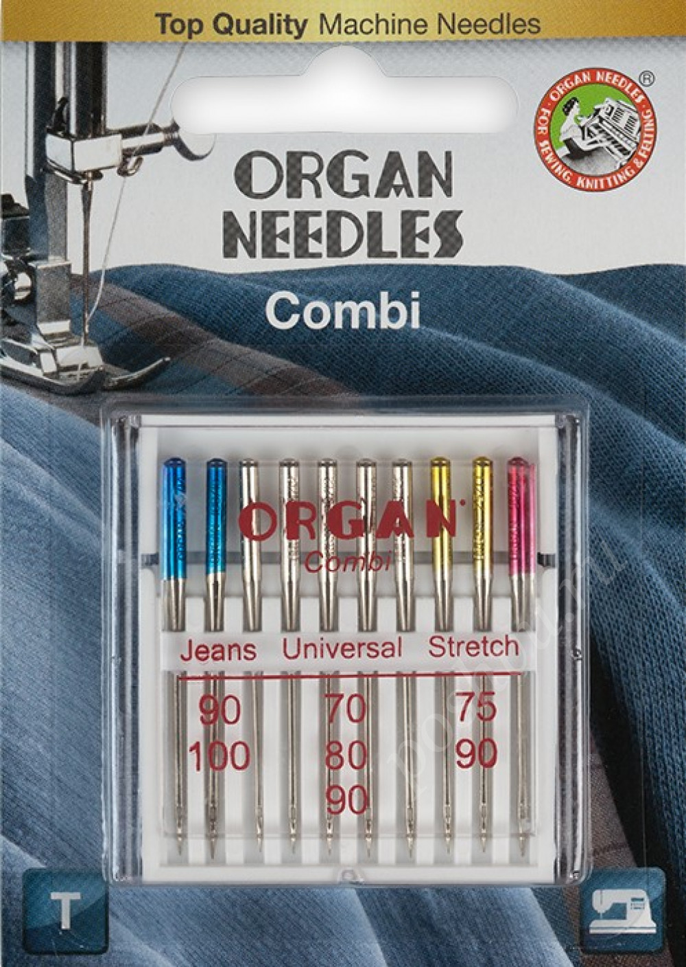 F23771 Иглы для бытовых швейных машин "ORGAN" COMBI 10 шт в блистере