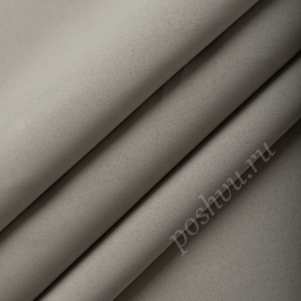 Портьерная ткань блэкаут FORTEZZ серо-бежевого цвета, выс.280см