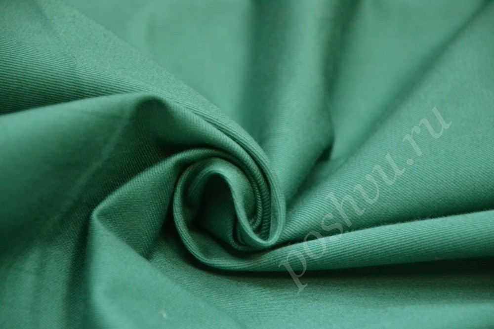 Ткань твил со спандексом саржевого переплетения  красивого светло-зеленого  оттенка