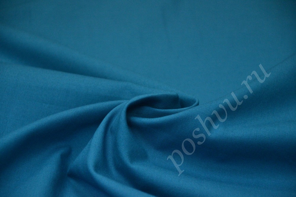 Ткань поплин красивого синего оттенка