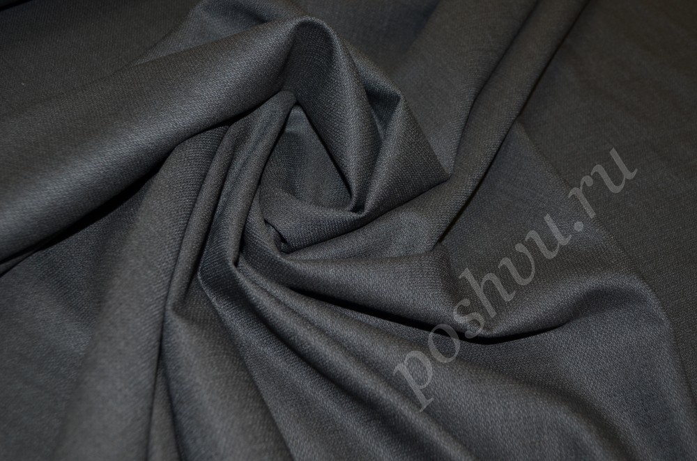 Ткань плательно-костюмная шерстяная темно-серого оттенка