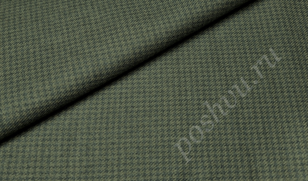 Ткань костюмная гусиная лапка, цвет зеленый
