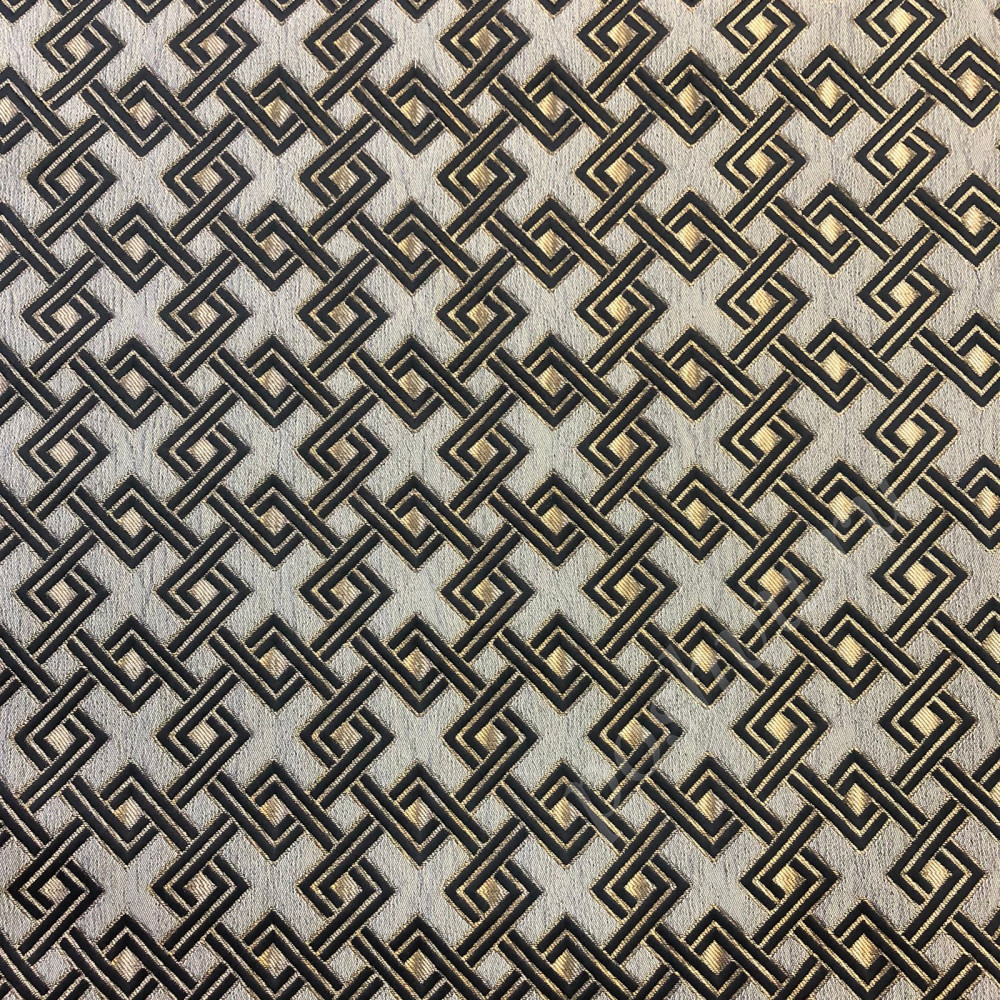 Жаккард IBIZA черного цвета с геометрическим орнаментом (500г/м2)