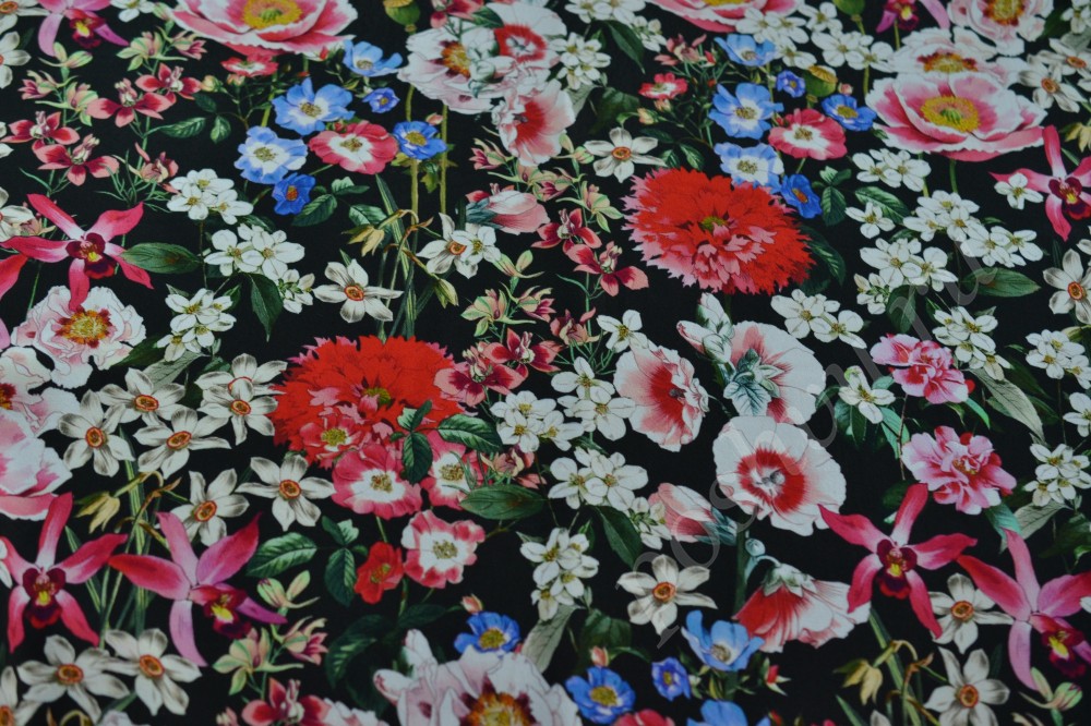 Ткань креп Max Mara Весенние цветы