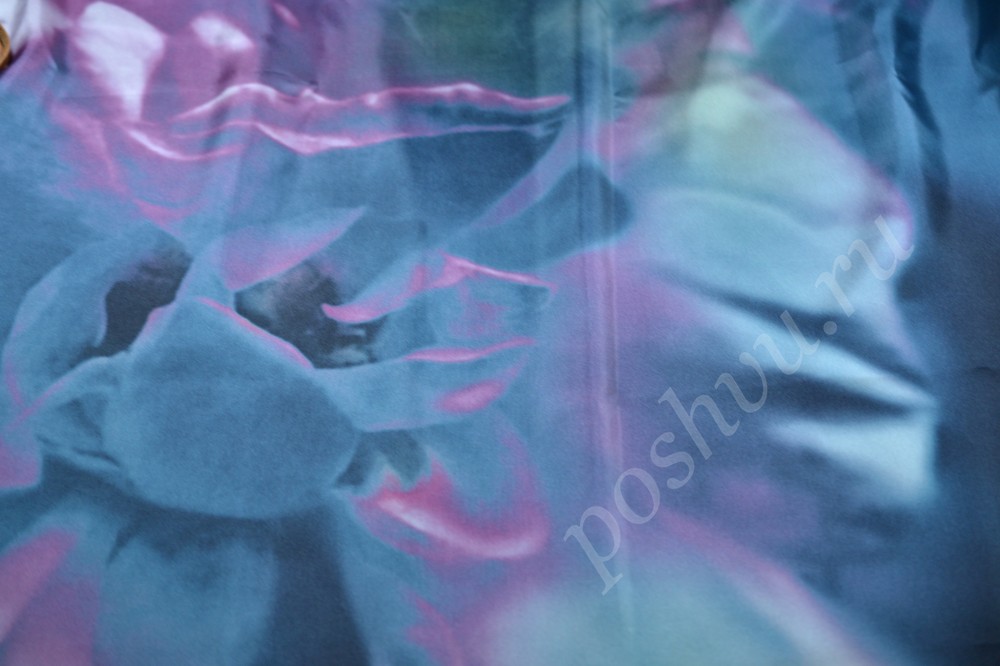 Шелковая ткань Etro голубого оттенка Сиреневое сияние