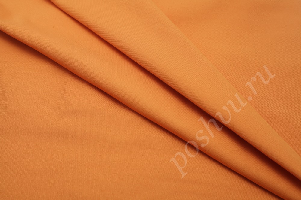 Костюмная однотонная ткань оранжевого цвета
