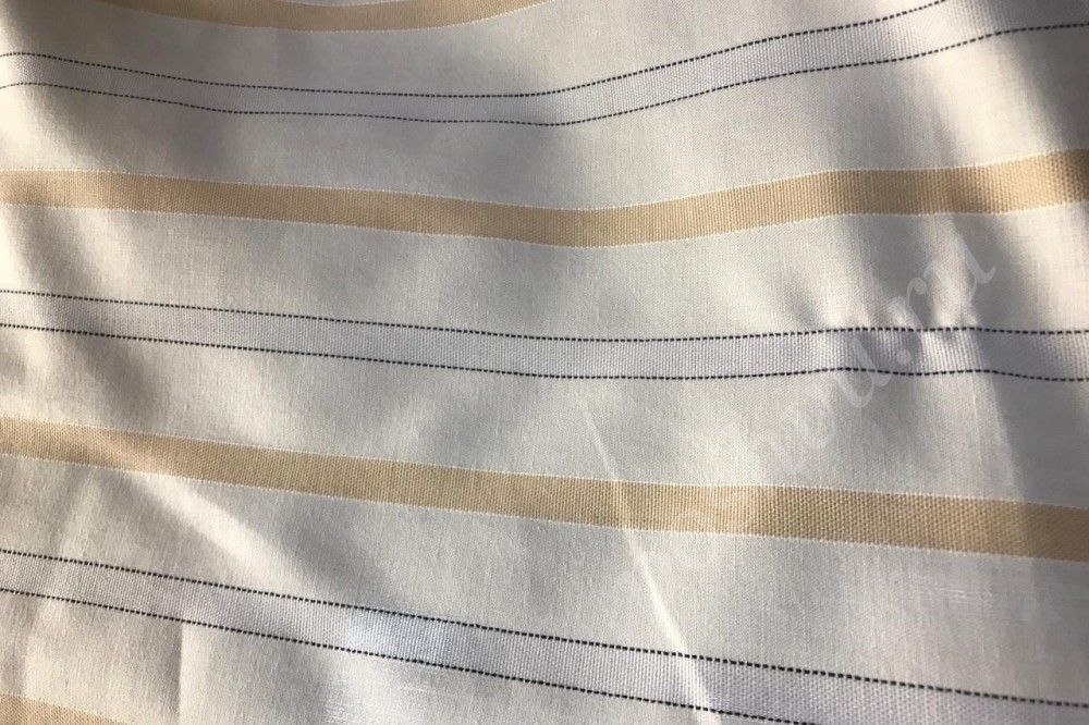 Рубашечная ткань бело-кремового цвета в полоску