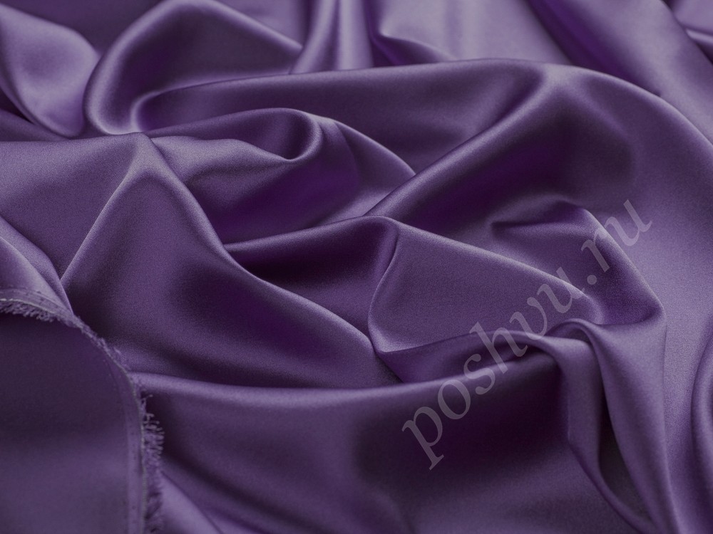 Ткань Шелк атлас с эластаном Фиолетовый шик