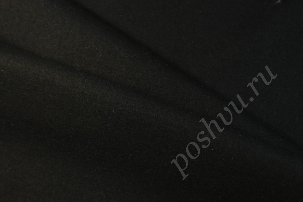 Пальтовая шерстяная ткань черного цвета Max Mara
