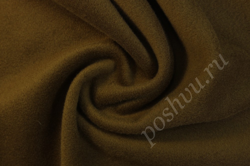 Пальтовая шерстяная ткань коричневого цвета Max Mara