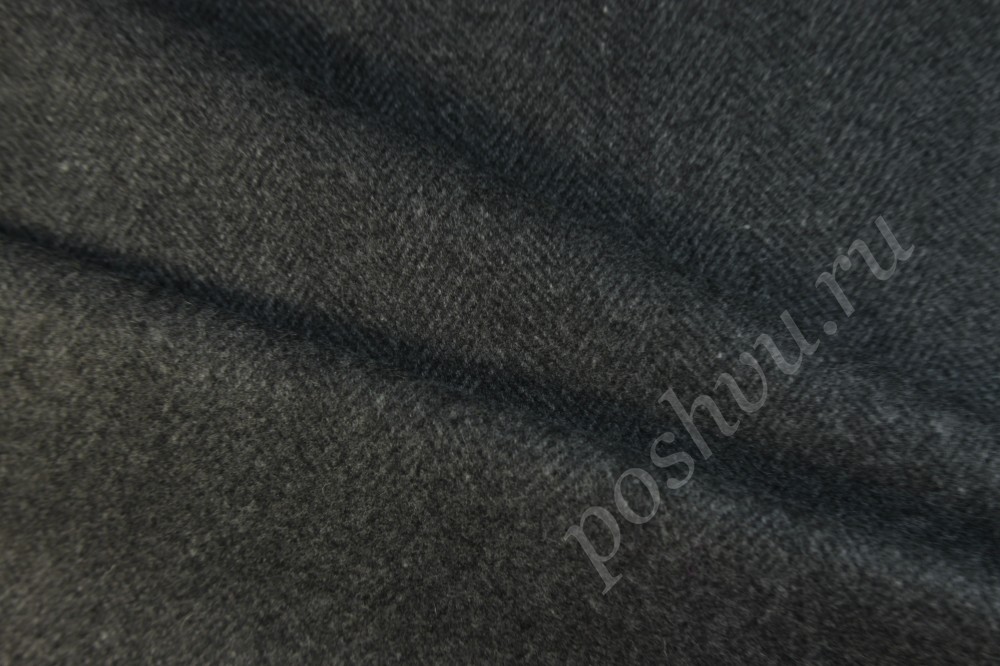 Пальтовая шерстяная ткань темно-серого цвета Max Mara