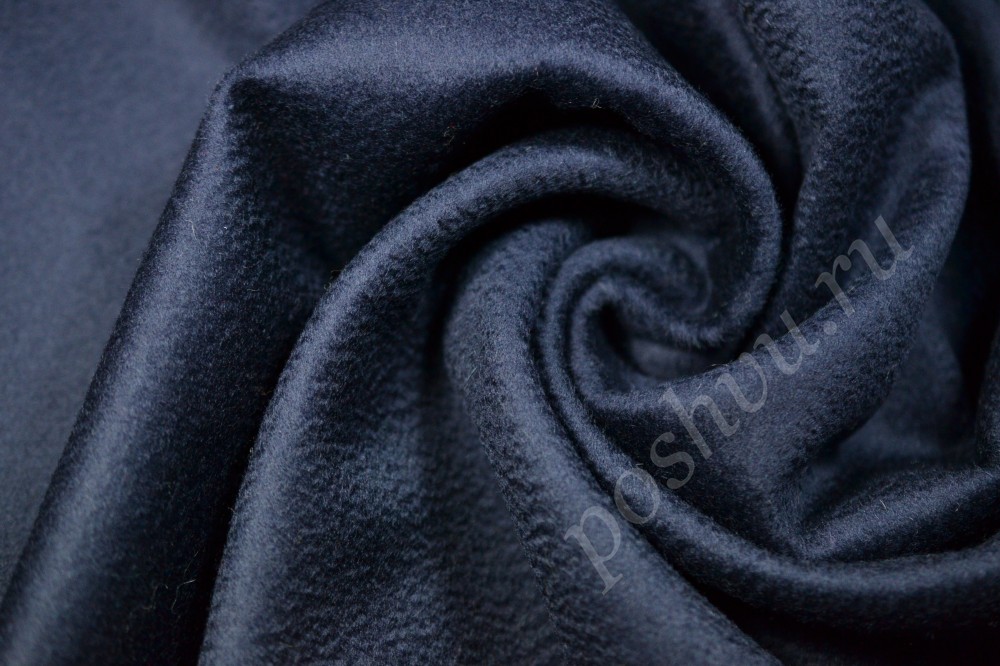 Ткань пальтовая Max Mara синего оттенка