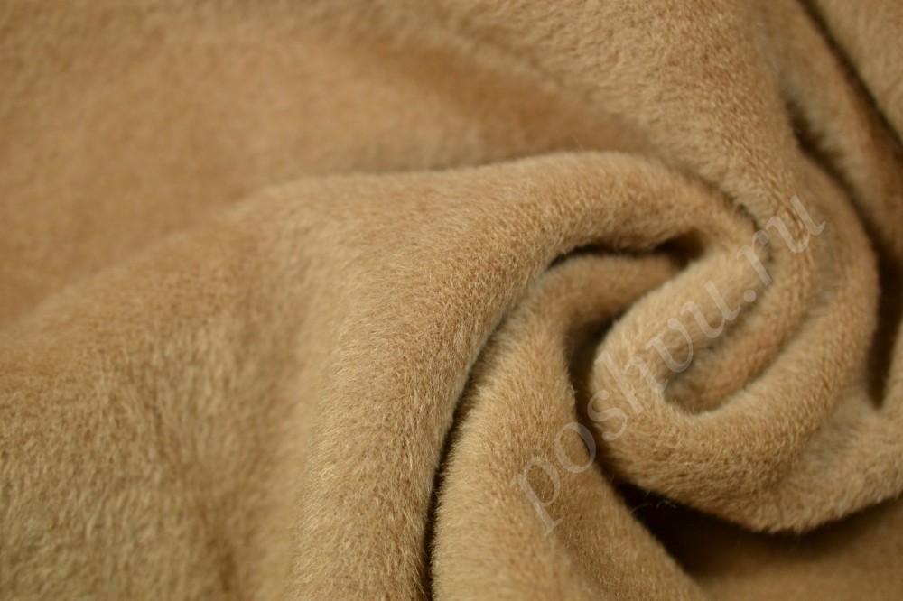 Ткань пальтовая Max Mara светло-коричневого оттенка
