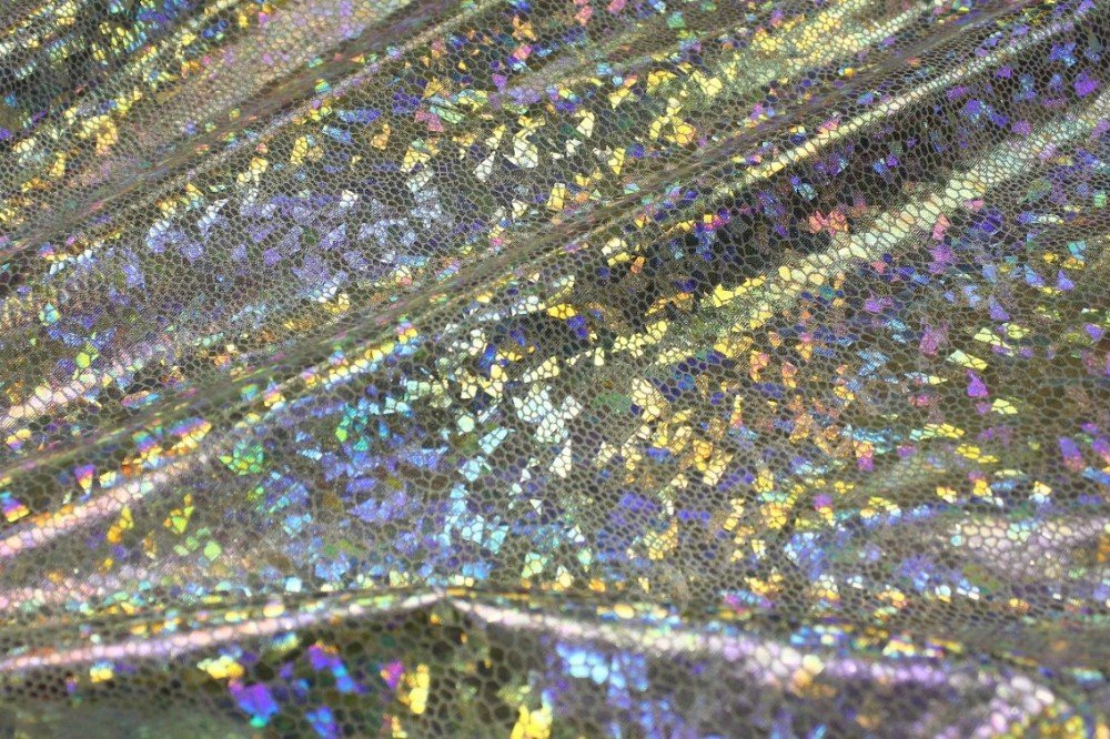 Ткань трикотажная Голограмма, цвет серебристый
