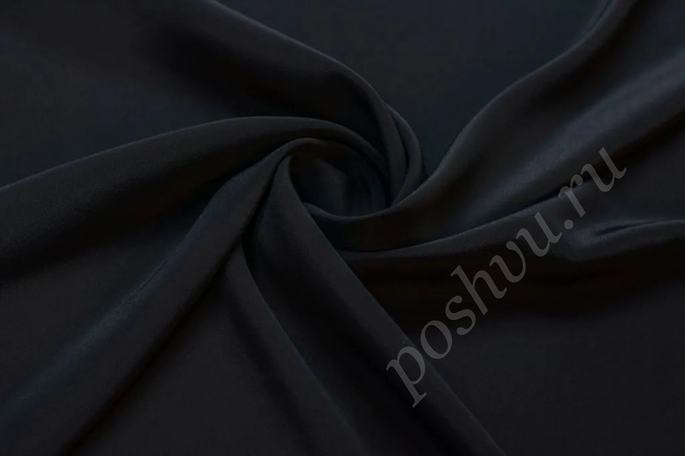 Шелк блузочно-плательный крепового плетения черного цвета