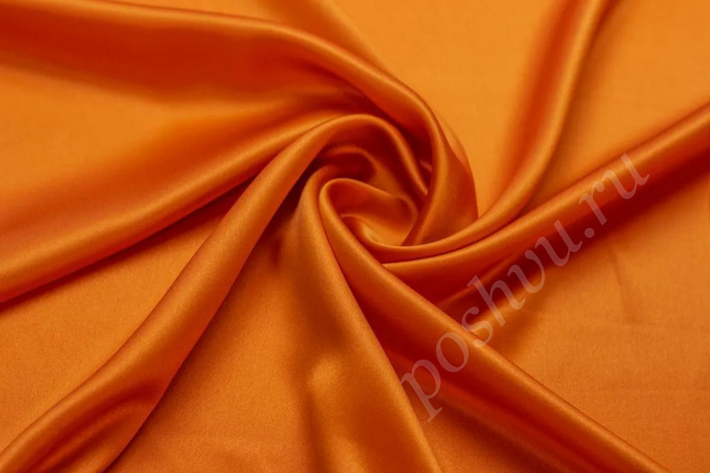 Шелк блузочно-плательный оранжевого цвета