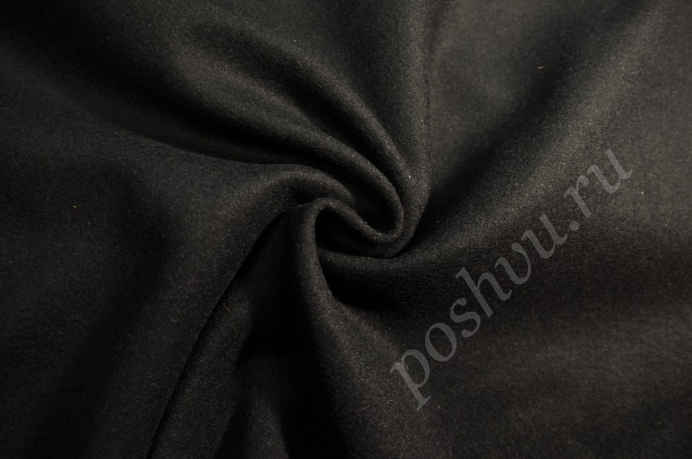Пальтовая шерстяная ткань Чёрного цвета