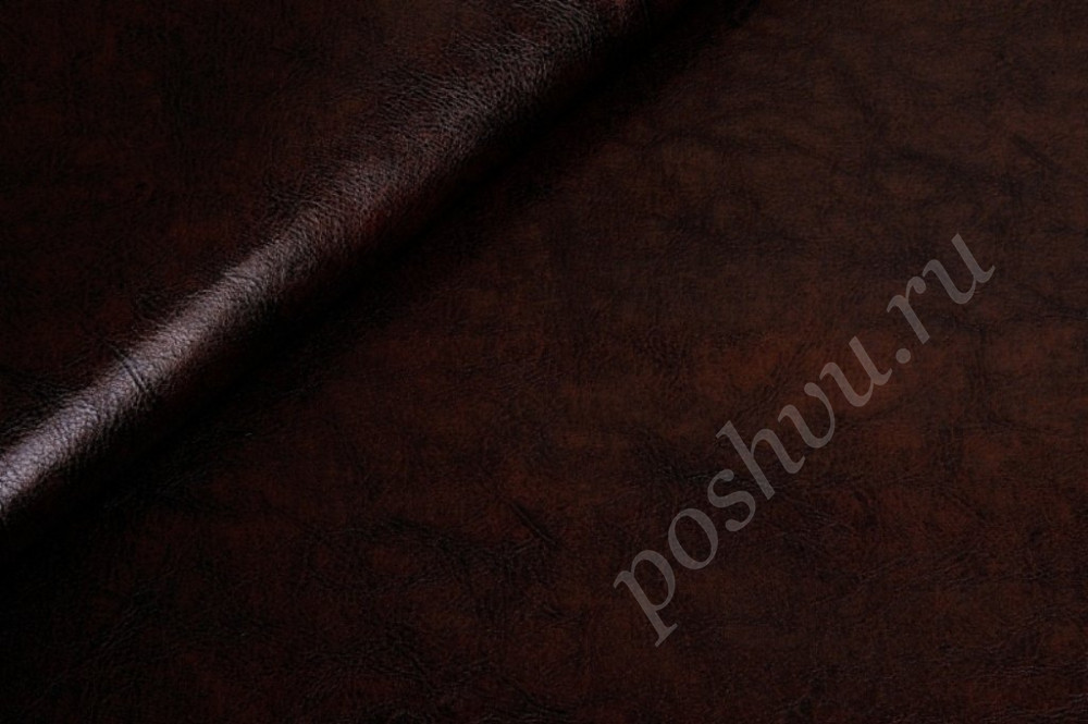 Мебельная ткань экокожа ATTIKA коричневого цвета 610г/м2