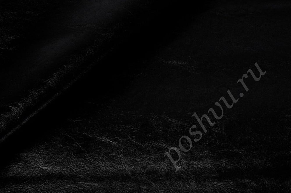 Мебельная ткань экокожа ATTIKA черного цвета 610г/м2
