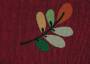 Мебельная ткань гобелен NENUFAR LEAF листья и ветви на темно-красном фоне шир.280см