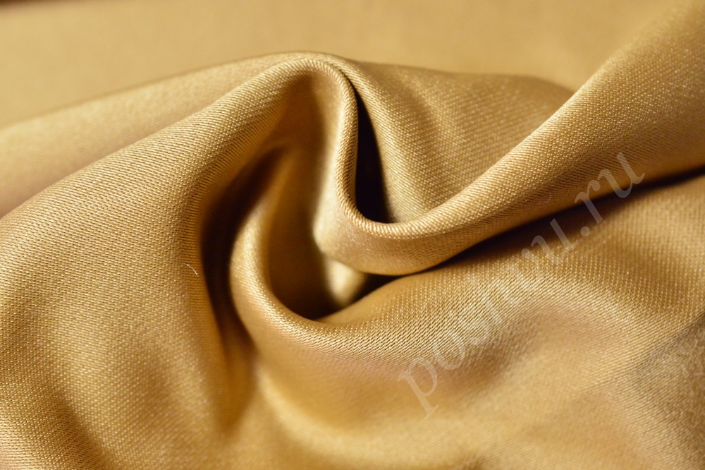 Ткань для штор сатин песочно-золотистого оттенка