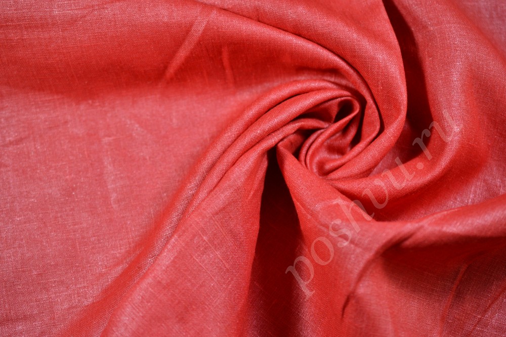 Ткань лен Max Mara Красный мак