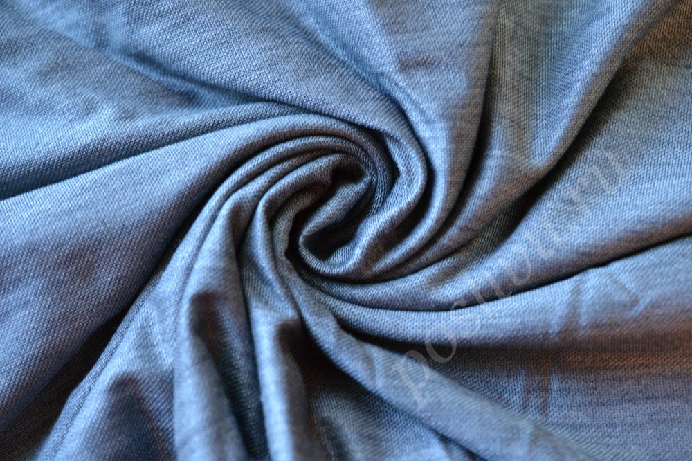 Ткань трикотажная с шерстью сине-белый меланж