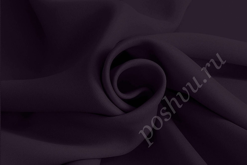 Портьера Блэкаут фиолетового цвета с чёрной нитью